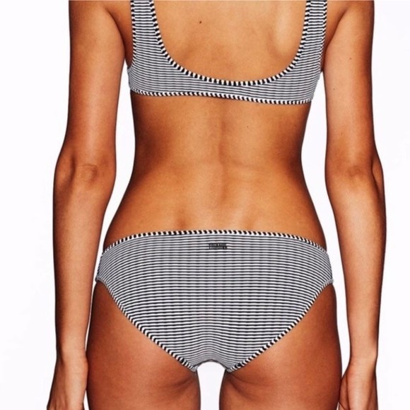 Triangl Valentine Black and White Striped Neoprene Bikini Bottom Size XL - Picture 2 of 7